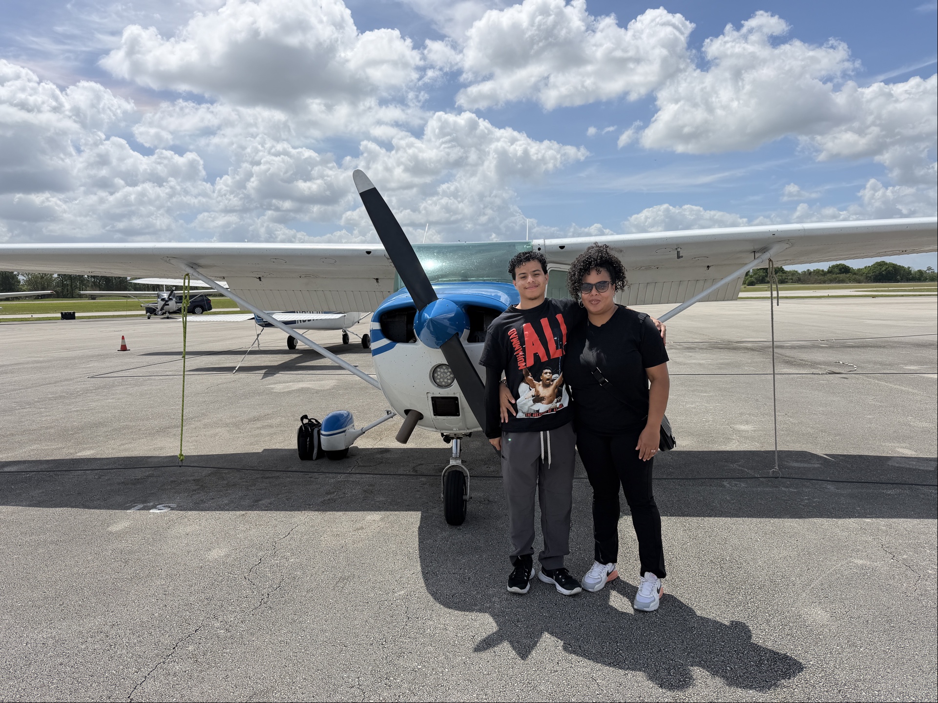 The Rivera family on a Cessna 172
