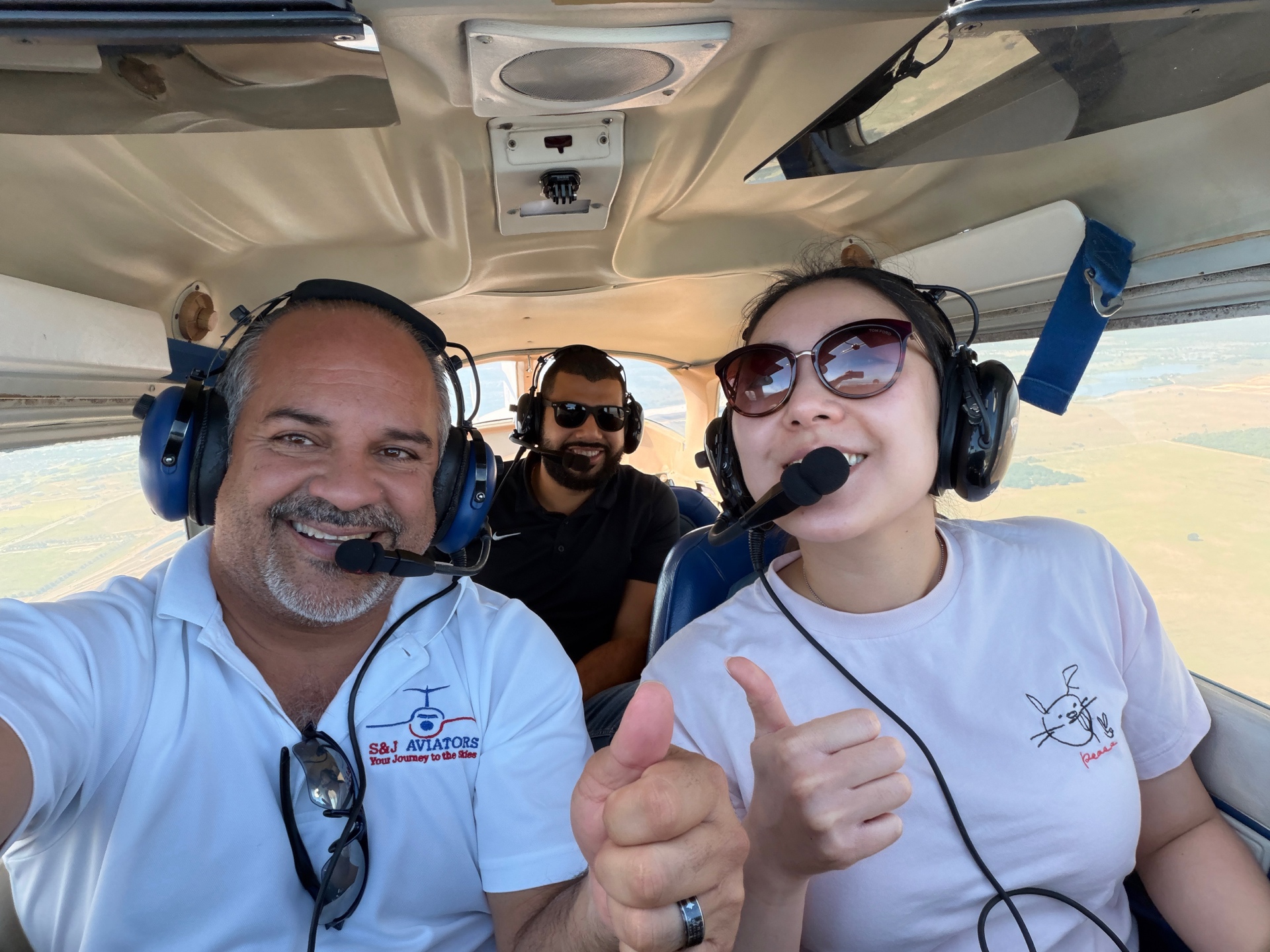 Reesa & friends on a Cessna 172